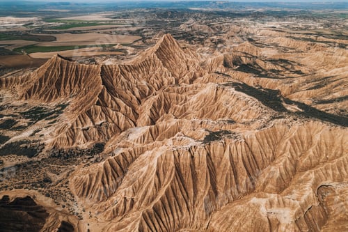 Preview: Aerial view of Bardenas Reales desert in southeast Navarre, Spain