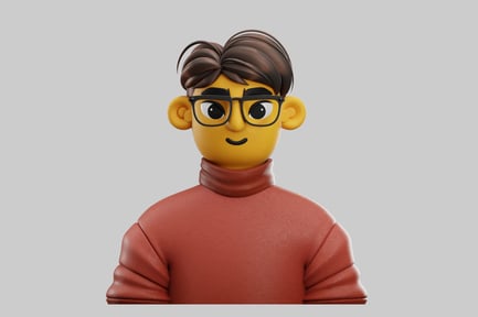 Preview: Friendly cartoon character with glasses