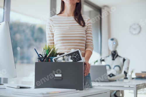 Preview: The impact of AI on employment: office worker losing her job