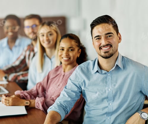 Preview: young business people meeting office portrait man businessman teamwork group