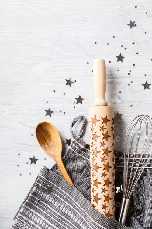 Preview: Kitchen apron on Christmas Background Concept