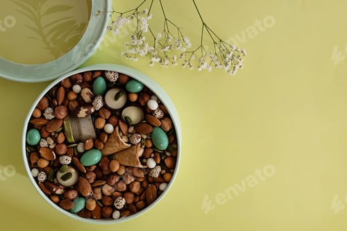 Preview: Delicious Assortment of Nuts, Confectionery, and Flowers