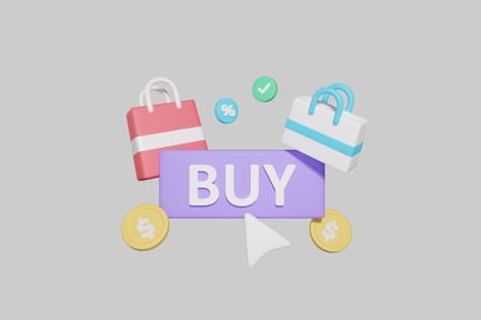 Preview: Shopping and purchase cartoon set