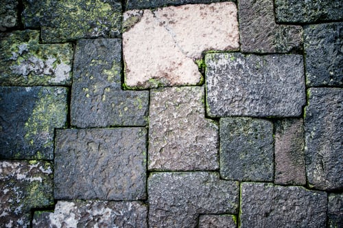 Preview: Stone Building Blocks at Borobudur Temple, Yogyakarta, Java, Indonesia, Asia, background with copy s