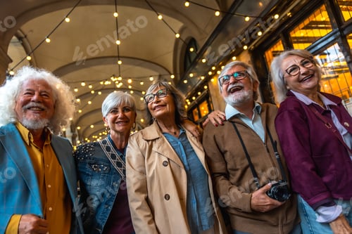 Preview: Senior friends enjoying city lifestyle and urban tourism