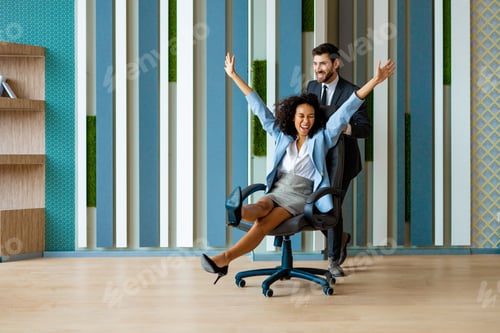 Preview: Happy and playful business people