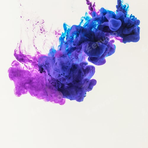 Preview: creative design with blue and purple smoke, isolated on white