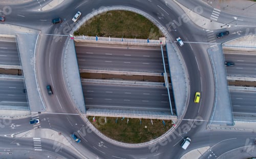 Preview: Aerial view from a drone to a road junction in the city