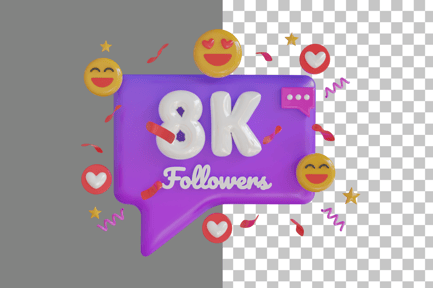 Preview: 8K Followers 3D Icon