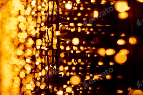 Preview: Abstract circular bokeh background of Christmaslight.bokeh from garlands. background for screensaver