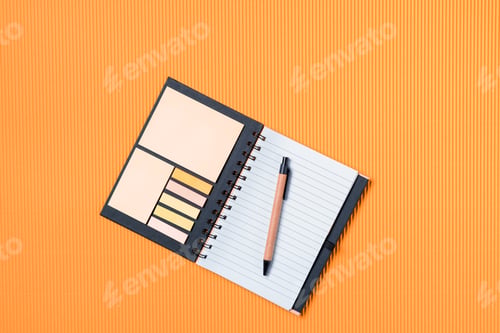 Preview: Spiral notebook on a orange background