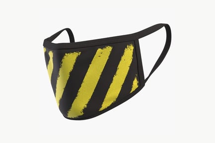 Preview: Striped Face Mask - Black and Yellow