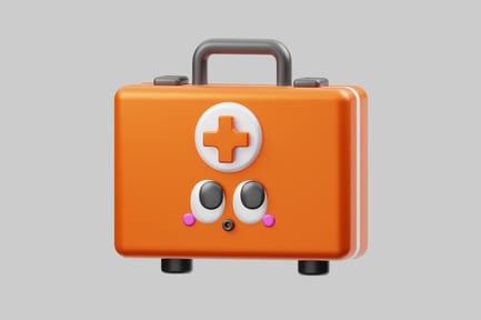 Preview: Cartoon medical kit with face