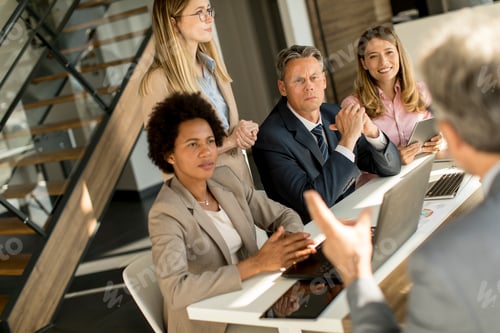 Preview: Group of multiethnic business people working on new project