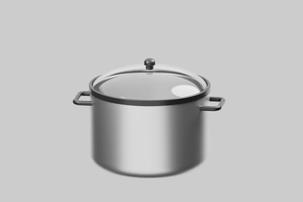 Preview: Silver cooking pot with glass lid