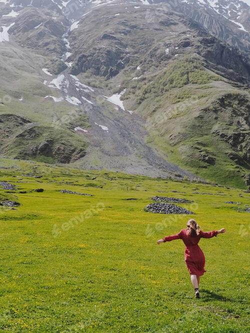 Preview: Girl in a red dress runs to meet freedom