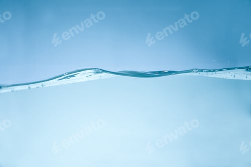 Preview: Clear fresh water wave on blue background