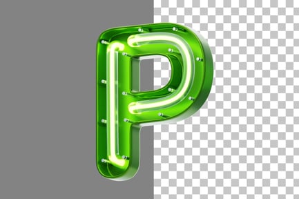 Preview: Neon P 3D Icon