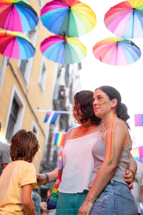 Preview: Two lesbian mothers with their son on gay pride day