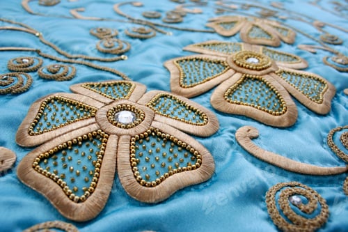 Preview: handmade embroidery on silk fabric