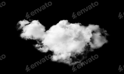Preview: White Clouds Sky on Black background, Isolated abstract soft group of fluffy Smoke, Steam, Fog