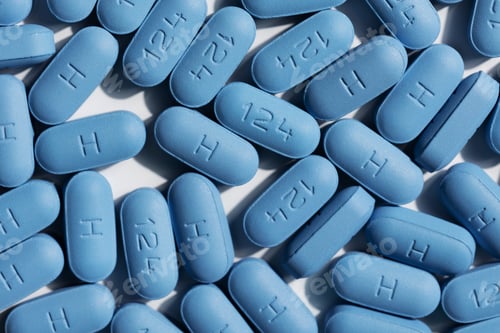 Preview: Open bottle of prescription PrEP Pills for Pre-Exposure Prophylaxis to help protect people from HIV.