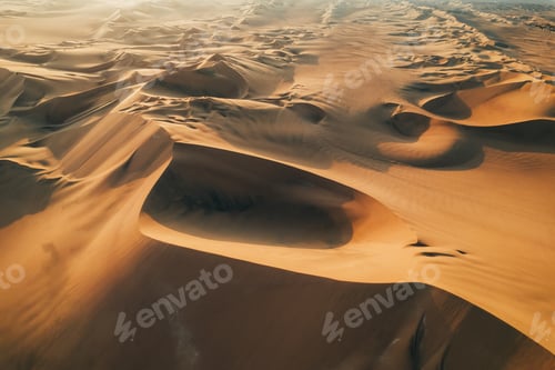 Preview: Aerial sunset photo of desert textures in Huacachina, Ica, Peru, South America