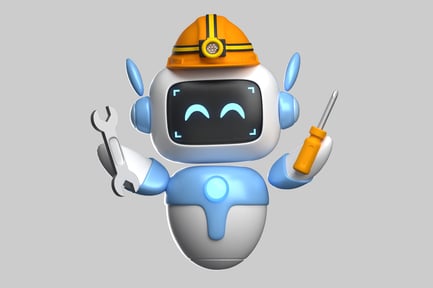 Preview: Cartoon robot repair worker