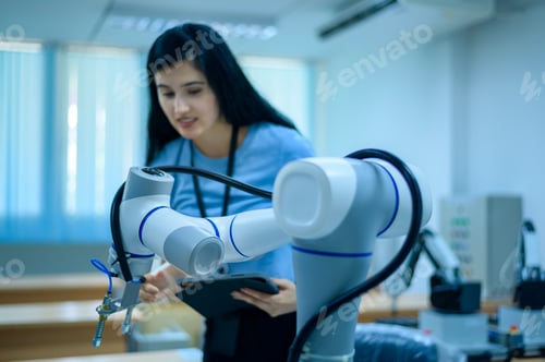 Preview: Robotics engineer working with Manipulating Robot Hand
