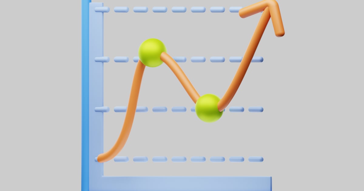 Graph with a blue border and a dotted line 3D, Incl. background ...