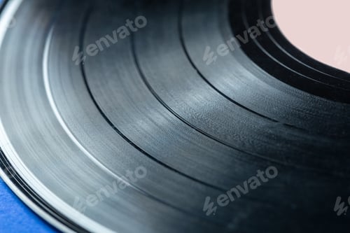 Preview: Retro vinyl record on blue background