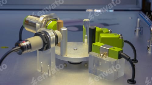 Preview: Working industrial factory machine rotation close-up.