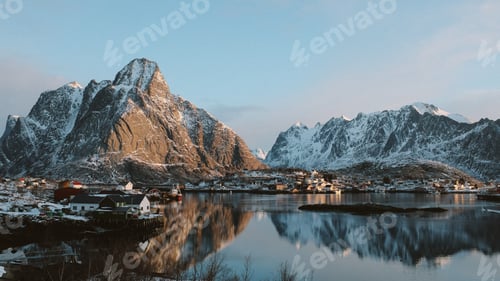 Preview: Fjord village by the sea.