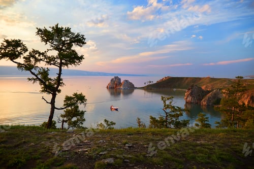 Preview: Beautiful landscape with colorful clouds over the island of Olkhon.