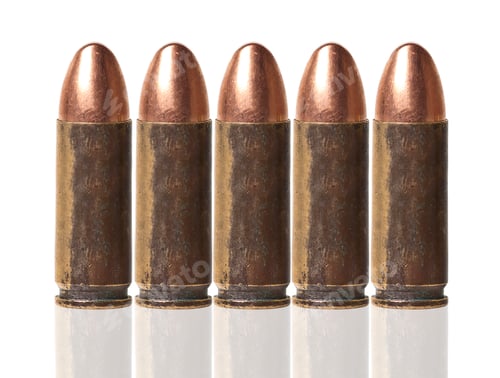Preview: 9mm bullets for a gun isolated