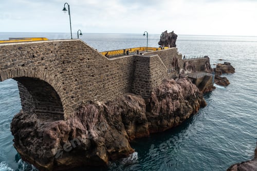 Preview: Beautiful coastline of Ponta do Sol in summer and a sea walk called Cais da, Madeira. Portugal