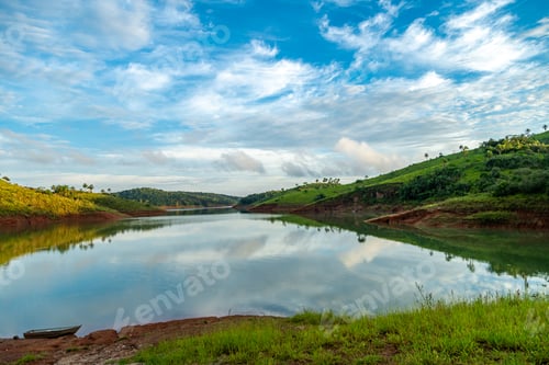 Preview: beautiful view of the lake in the nature of South America