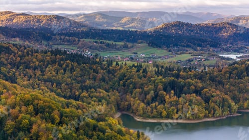 Preview: Aerial Autumn Beauty Over Solina Lake and the Bieszczady Mountains
