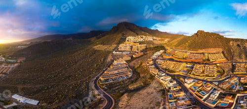 Preview: Aerial view with Las Americas beach at Costa Adeje, Tenerife, Canary