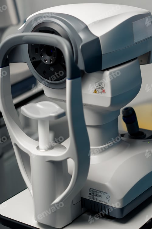 Preview: close-up in an ophthalmology clinic a machine for checking the focal length of the eyes
