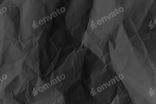 Preview: black crumpled paper texture background creased