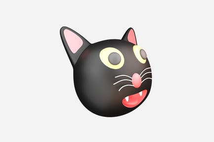 Preview: Black Cat 3D Illustration