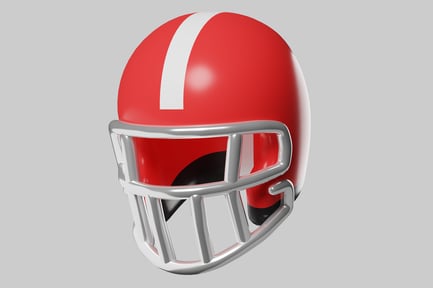 Preview: Red Football Helmet with Silver Grill