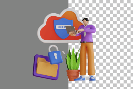 Preview: Cloud Security 3D Illustration