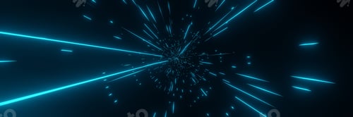 Preview: Abstract background Blue Particle explosion Shock waves panorama 3d rendering