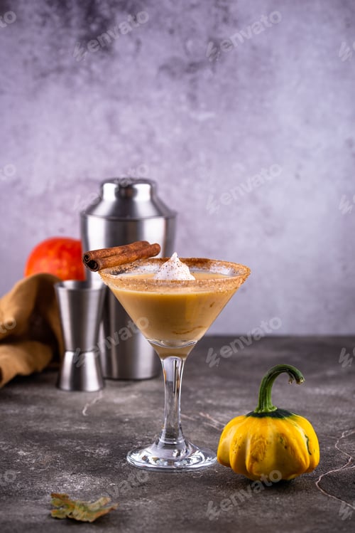 Preview: Creamy pumpkin martini cocktail or liquor