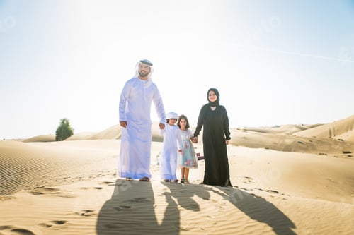 Preview: Arabian family in the desert
