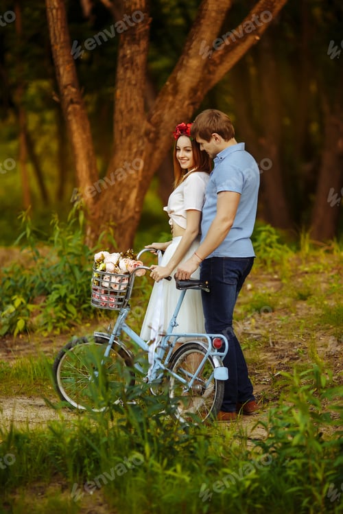 Preview: Loving couple on vintage bike