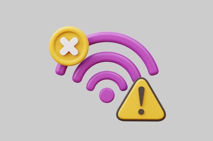 Vorschau: Gelbe Taste mit Kreuz und WLAN-Symbolalarm