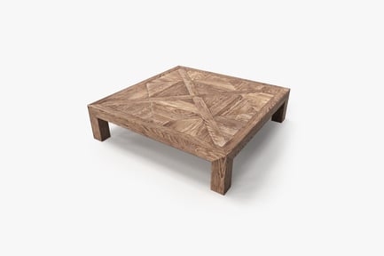 Preview: Parquet Wood Coffee Table, Scandinavian Style